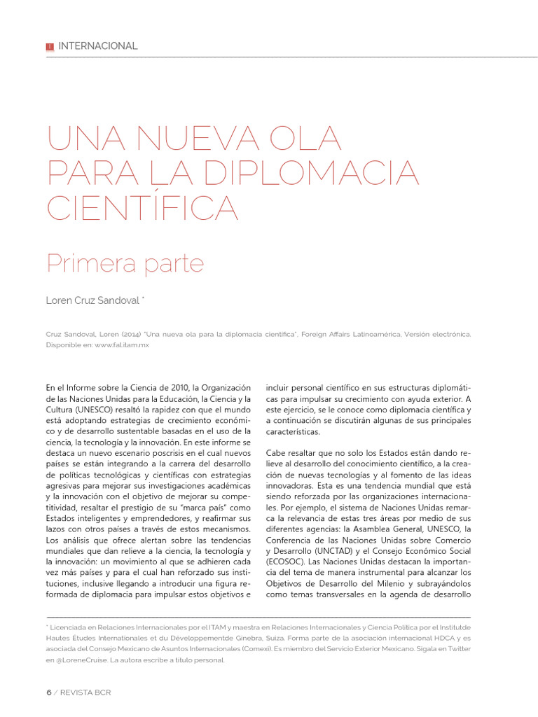 La Nueva Ola para La Diplomacia Científica | PDF | Diplomacia | Francia