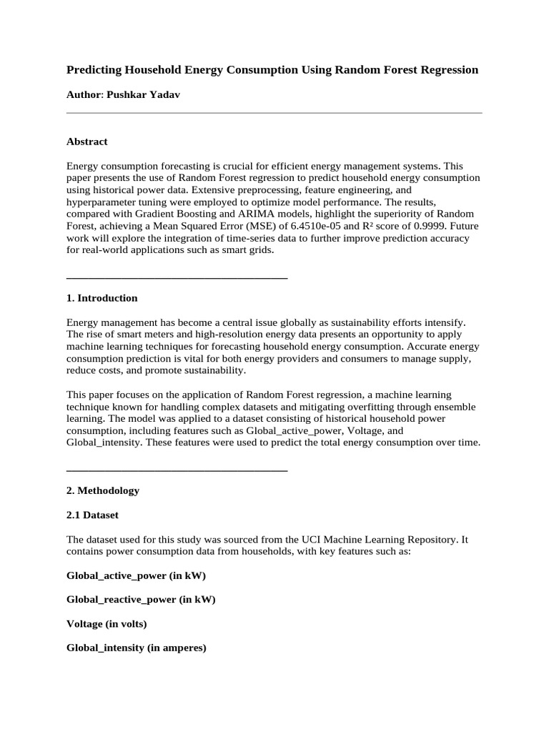 Energy Forecasting with Random Forest | PDF | Mean Squared Error ...