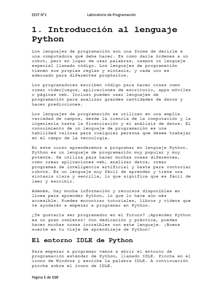 Apunte y Ejercicios en Python | PDF | Decimal | Python (lenguaje de ...