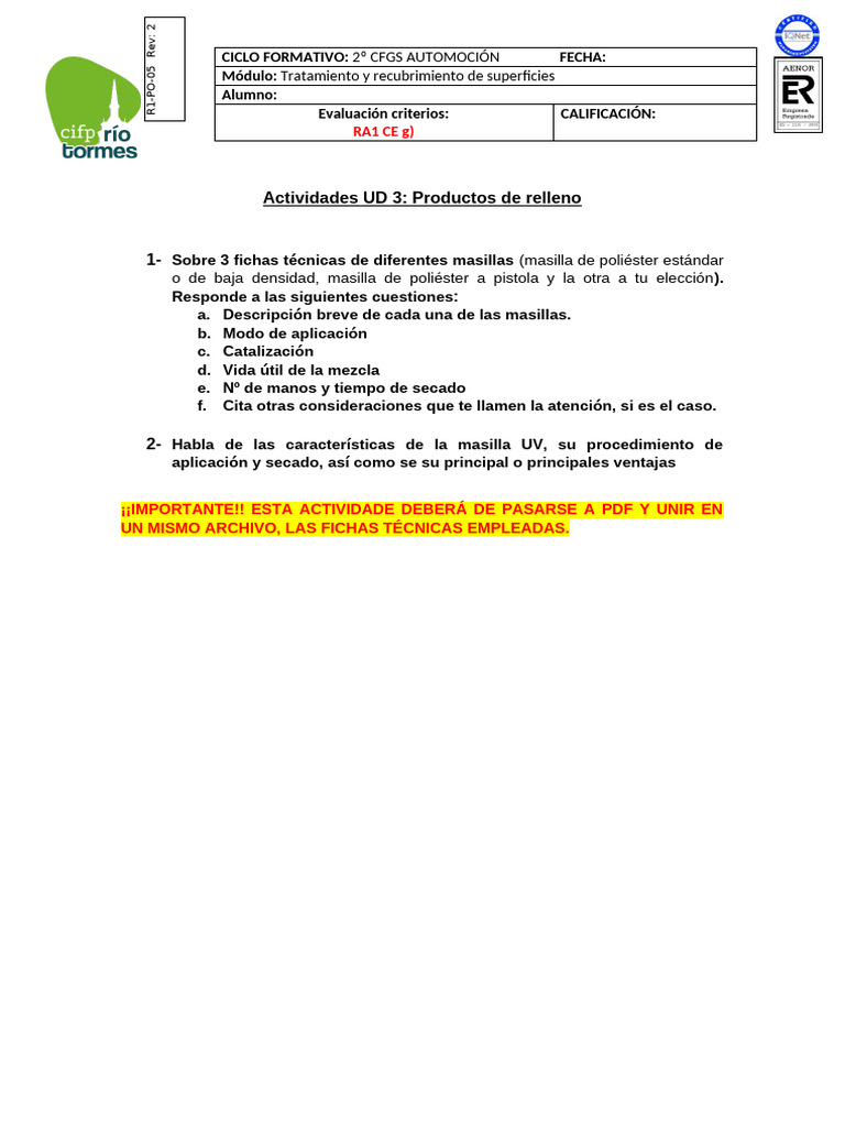 Actividades UD 3 | PDF