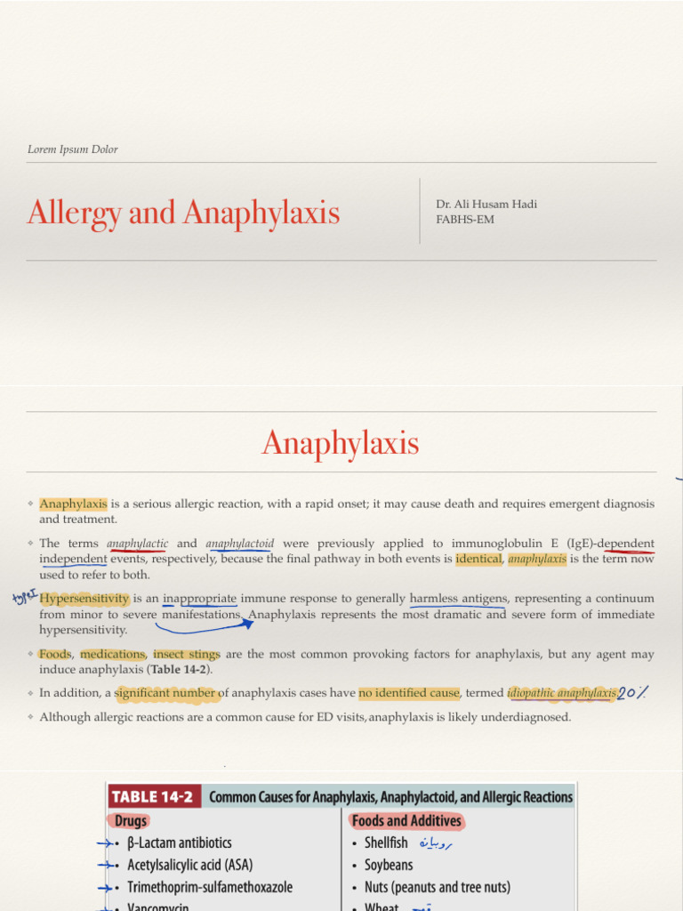 Allergy and Anaphylaxis | PDF | Allergy | Medical Specialties