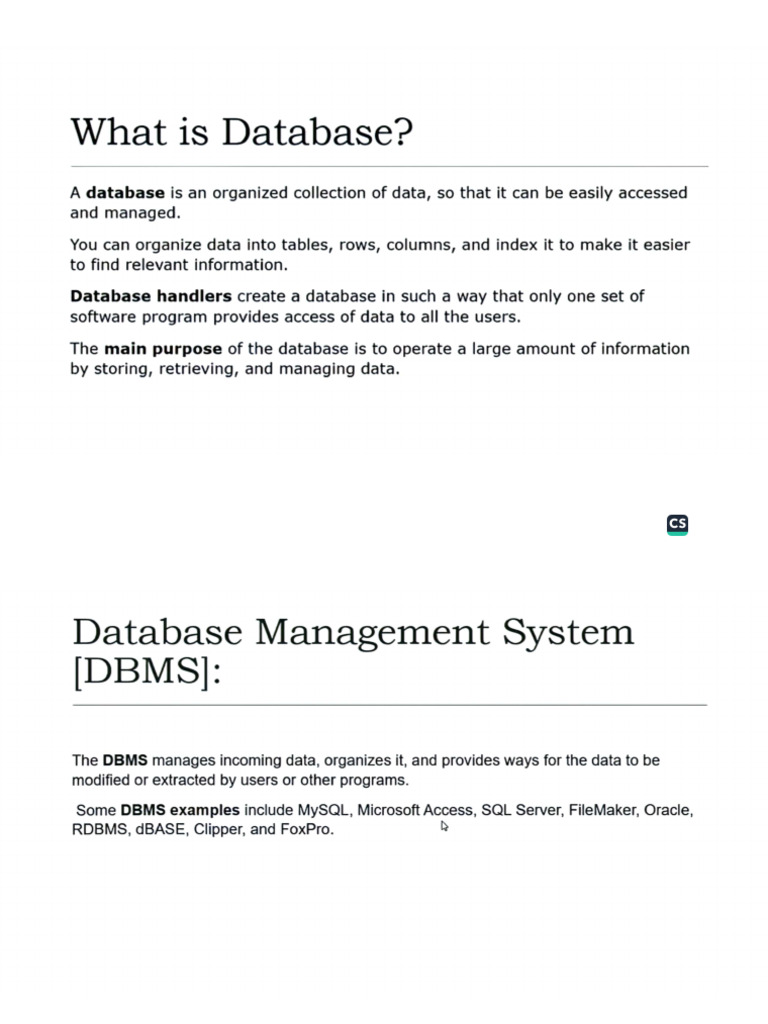 DBMS | PDF