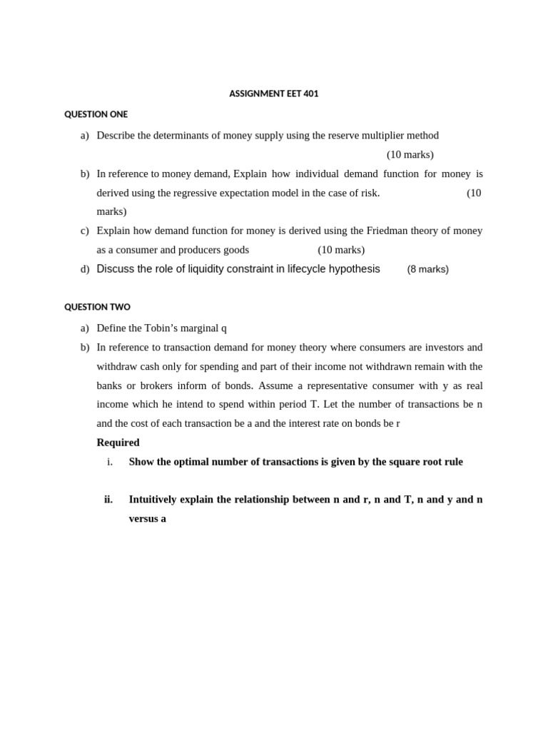 Money Supply and Demand Analysis | PDF | Business