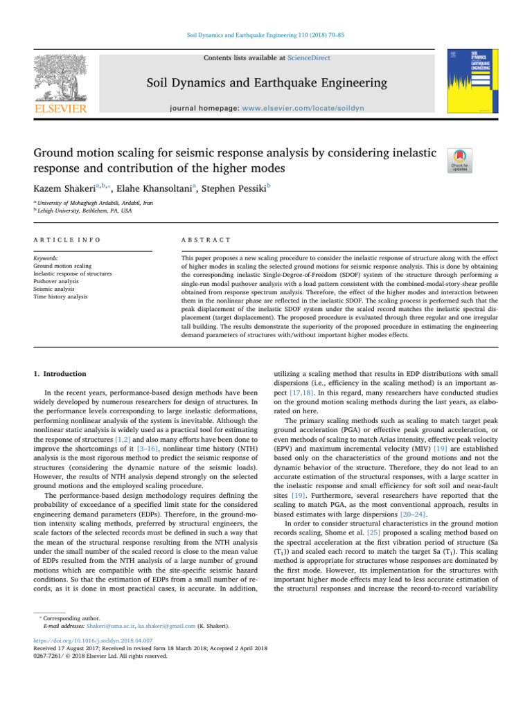 Ground Motion Scaling for Seismic Analysis | PDF | Applied And ...