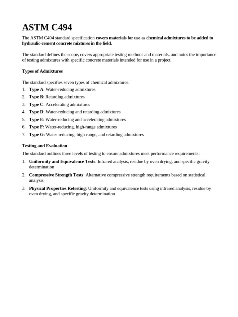 Astm C494 Outline Pdf