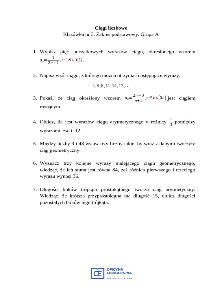2021 3 Klasowka Kl3 Ciagi Liczbowe Zp Ab Wer6 Pdf