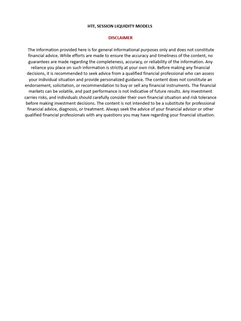 HTF Session Liquidity Models Explained | PDF | Risk