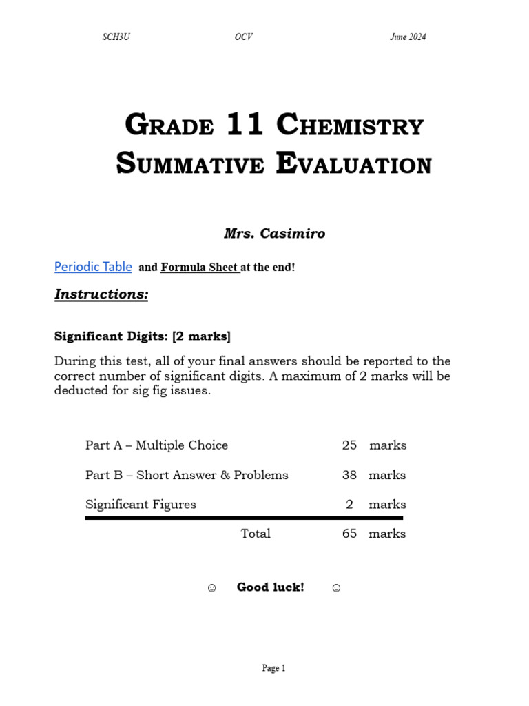 Grade 11 Chemistry Exam June 2024 | PDF | Acid | Gases