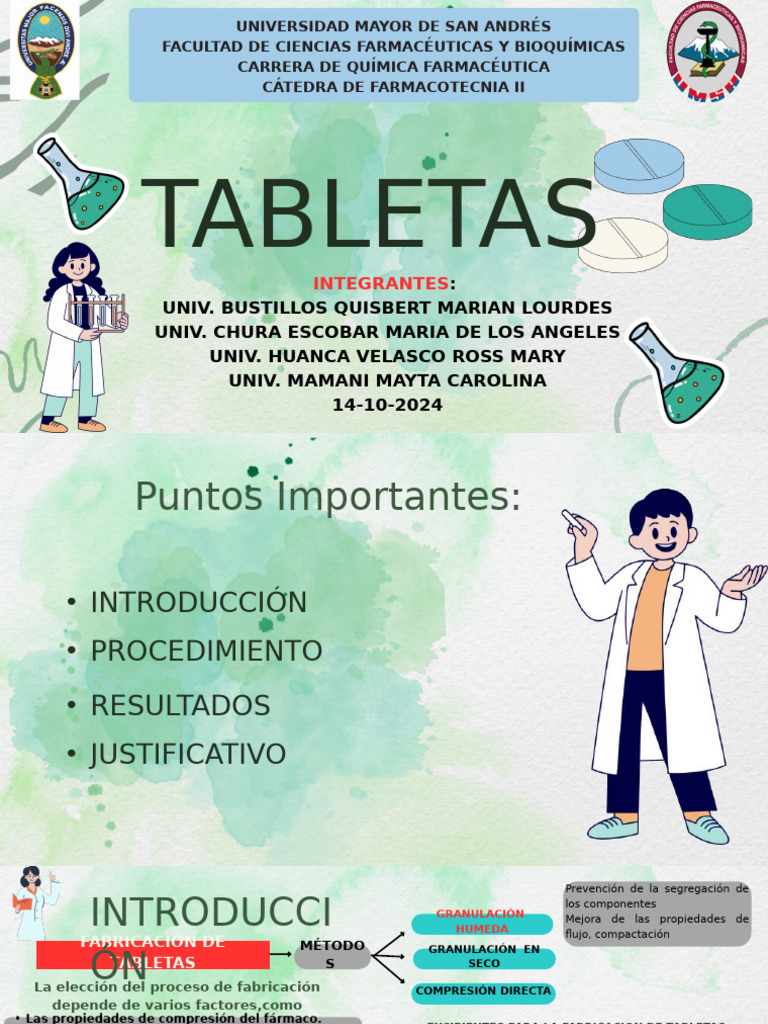Defensa de Tabletas | PDF | Tableta (Farmacia) | Ciencias farmacéuticas
