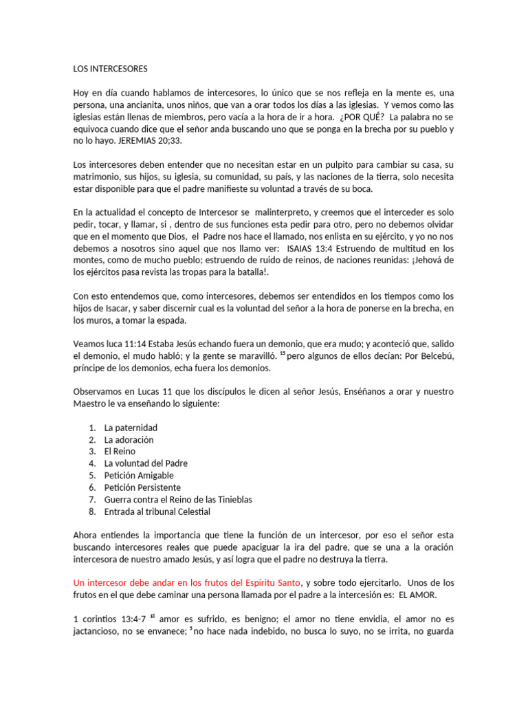 La Comision Del Intercesor | PDF | Intercesión | Oración