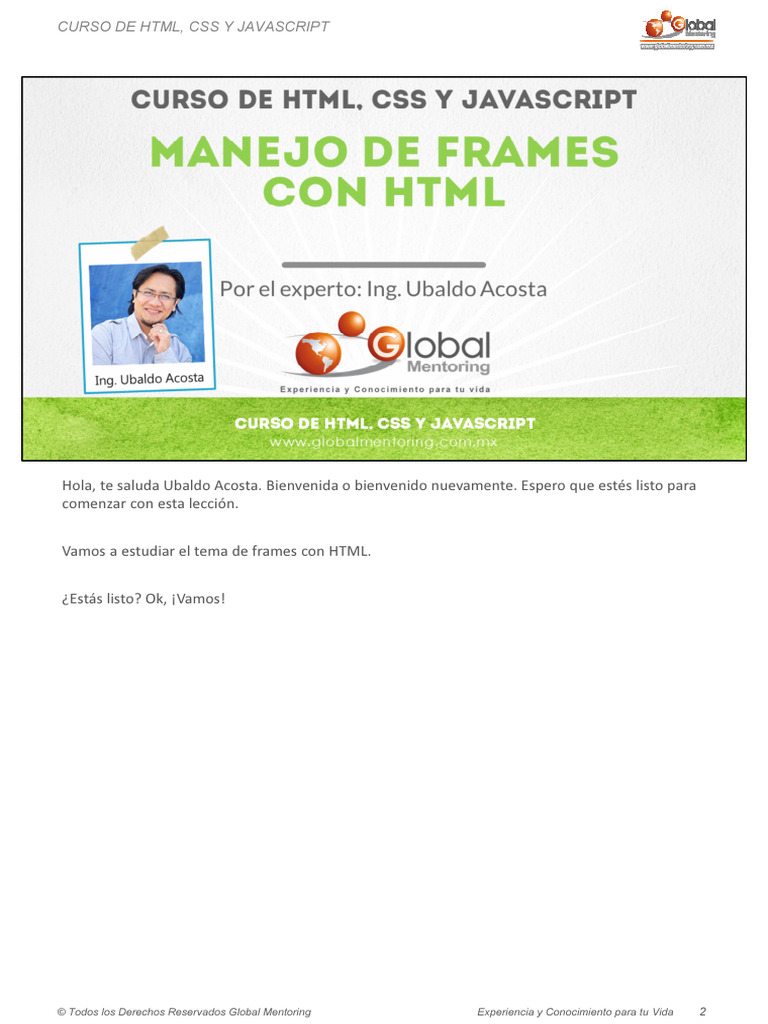 Introducción a Frames en HTML | PDF | HTML | Java (lenguaje de ...