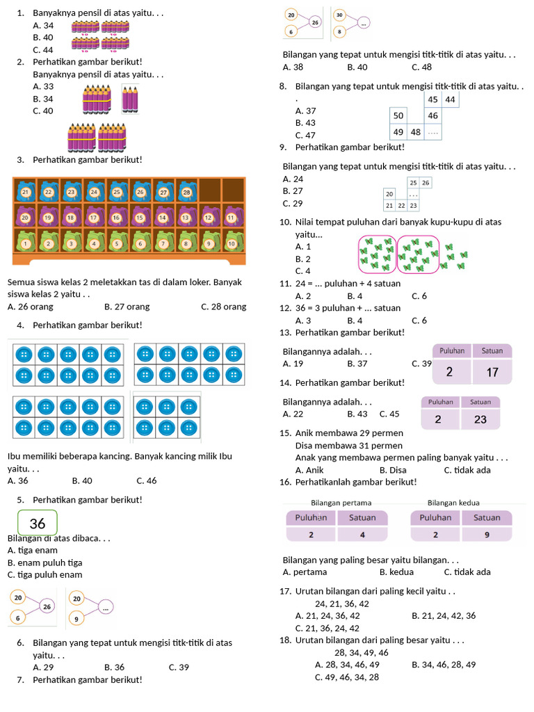 Soal Kelas 2 Mtk Pdf