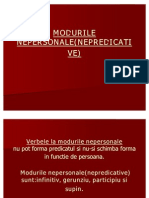 Modurile Nepersonale (Nepredicative)