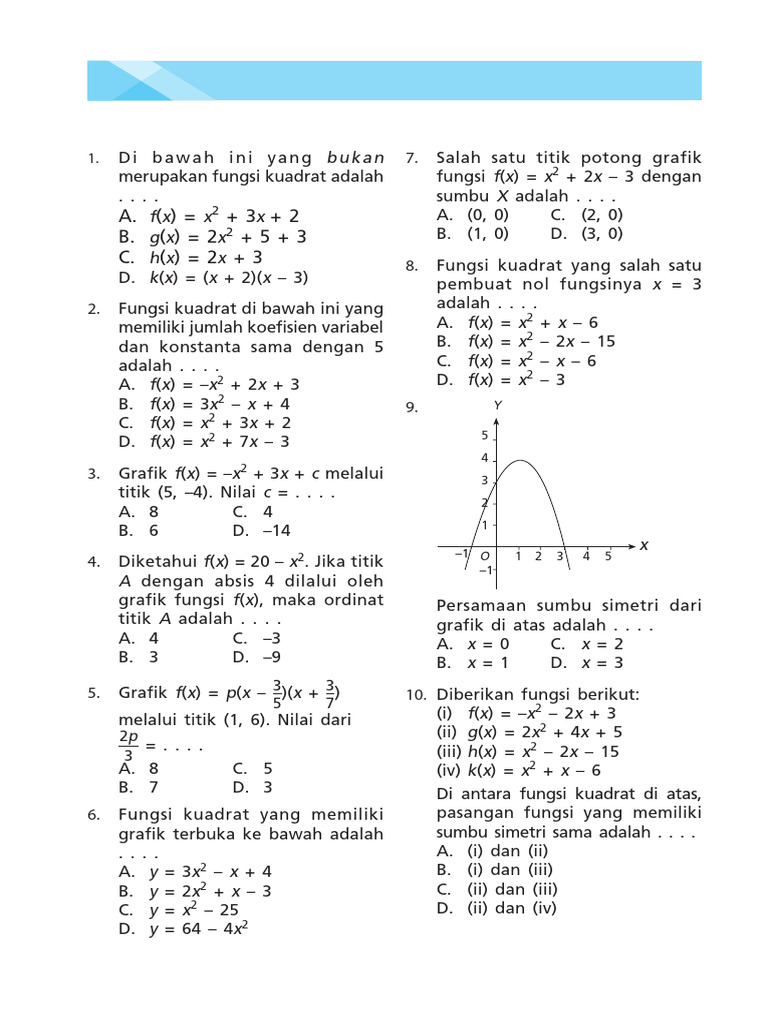 Soal MTK Grafik Fungsi | PDF