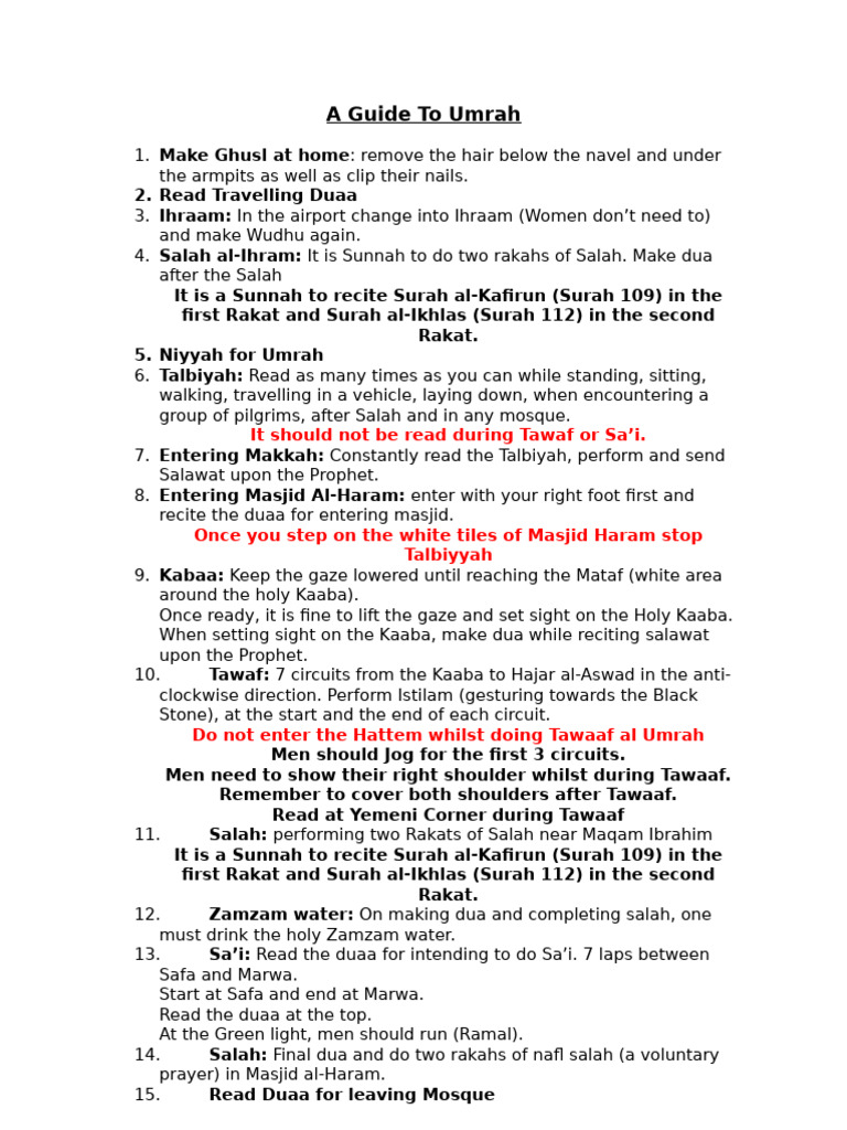 Umrah Preparation Guide | PDF | Abrahamic Religions | Islamic ...