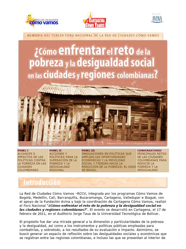 Cómo Enfrentar El Reto de La Pobreza y La Desigualdad Social | PDF ...