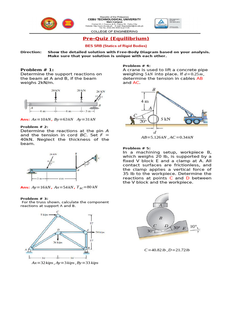 Additional Practice Problems Equilibrium | PDF