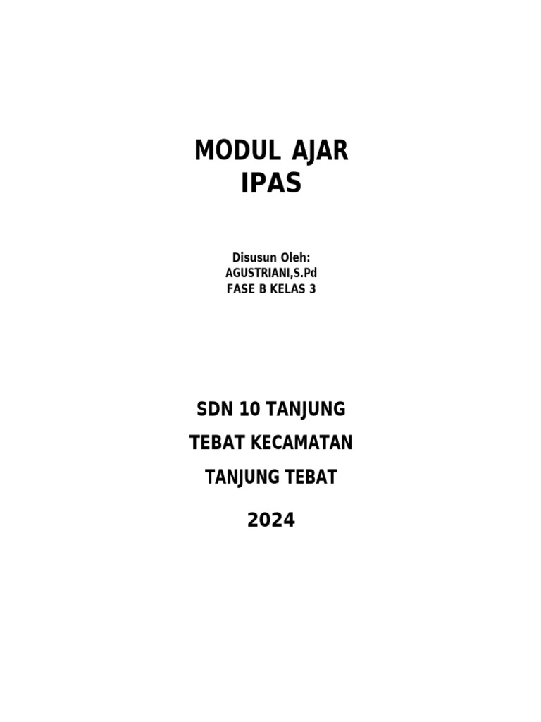 Modul Ajar IPAS Kelas 3 SD 2024 | PDF