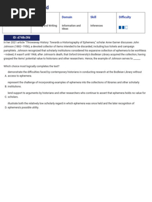 SAT Suite Question Bank - Set 2