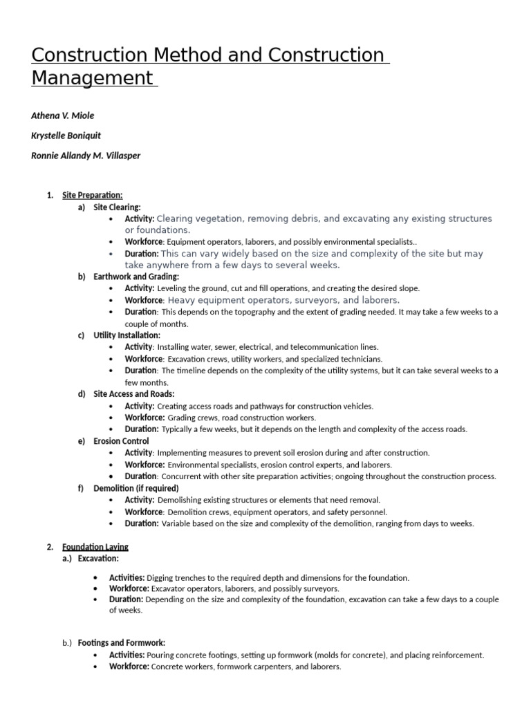 Construction Methods and Management Guide | PDF | Home Appliance ...