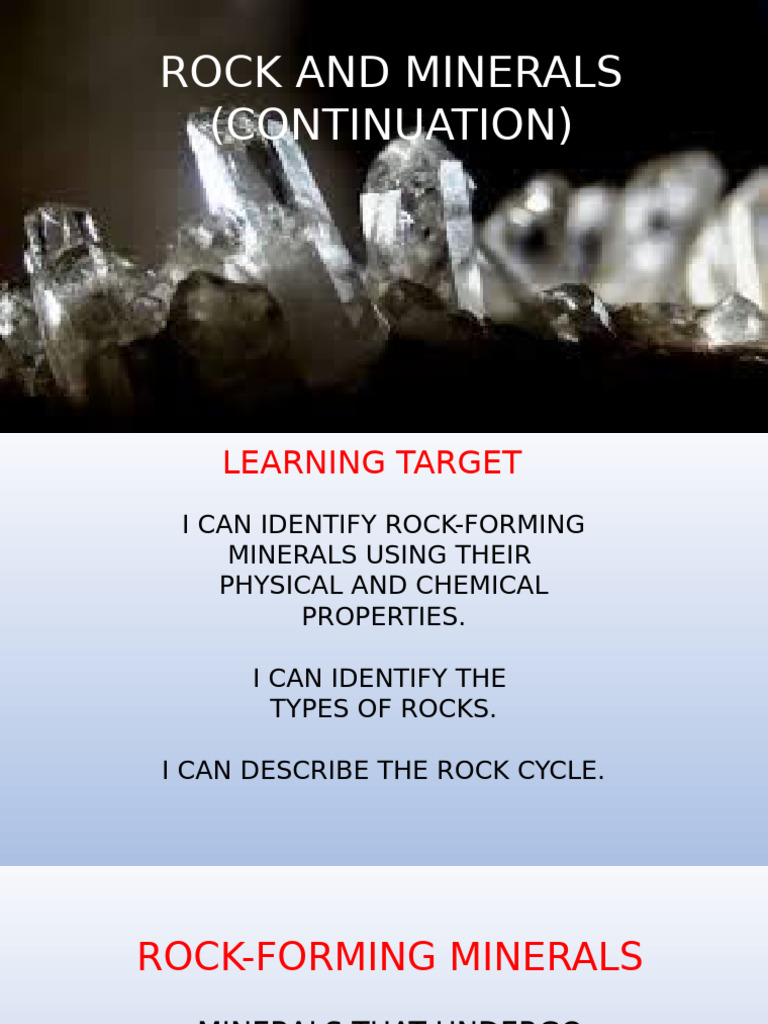 Understanding Rocks and Minerals | PDF | Rock (Geology) | Sedimentary Rock