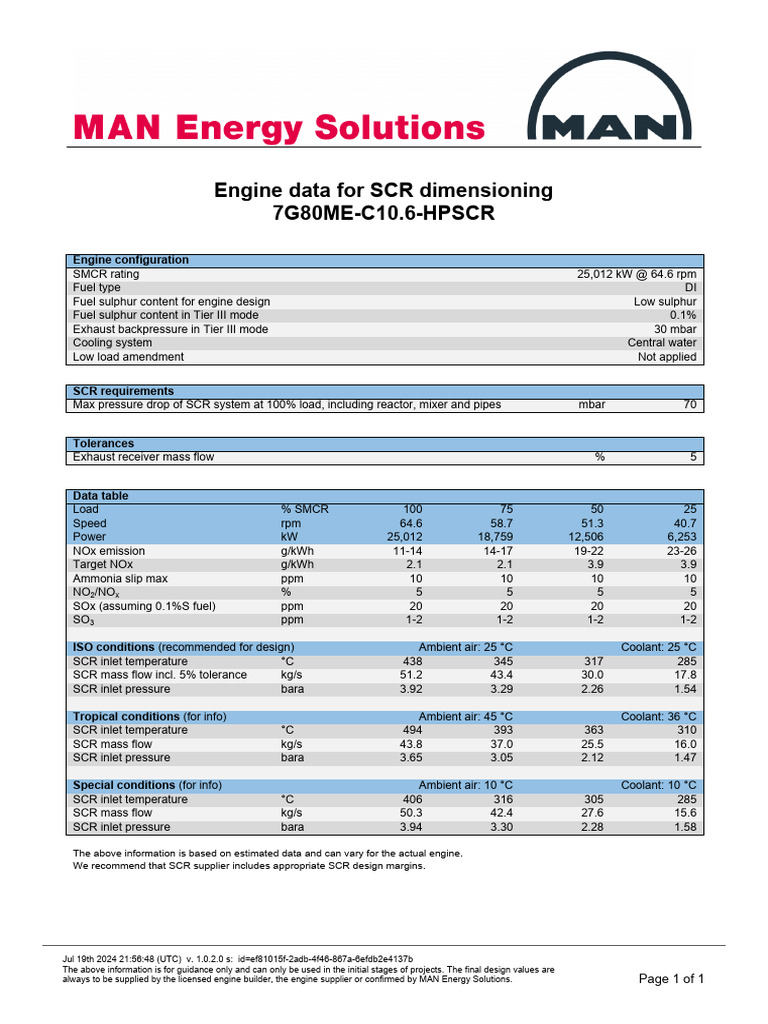Engine Data for SCR Dimensioning | PDF | Engines | Coolant
