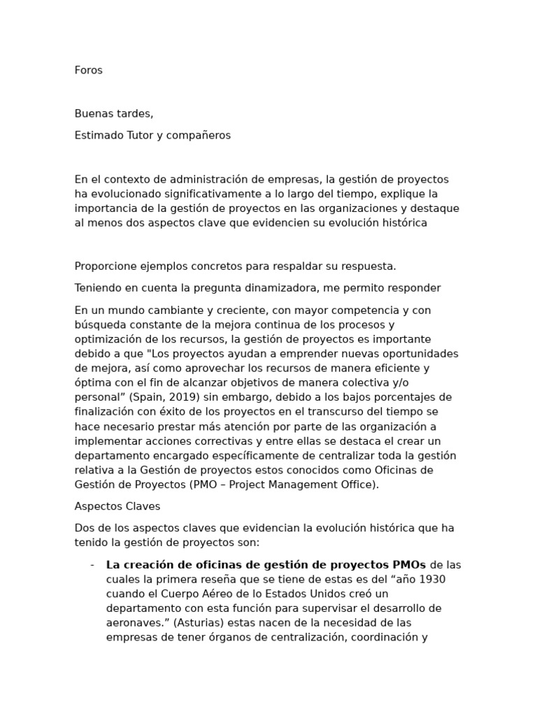 Foros | PDF | Gestión de proyectos | Conocimiento administrativo