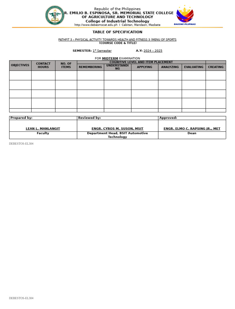 Acad Form 24 Tos | PDF