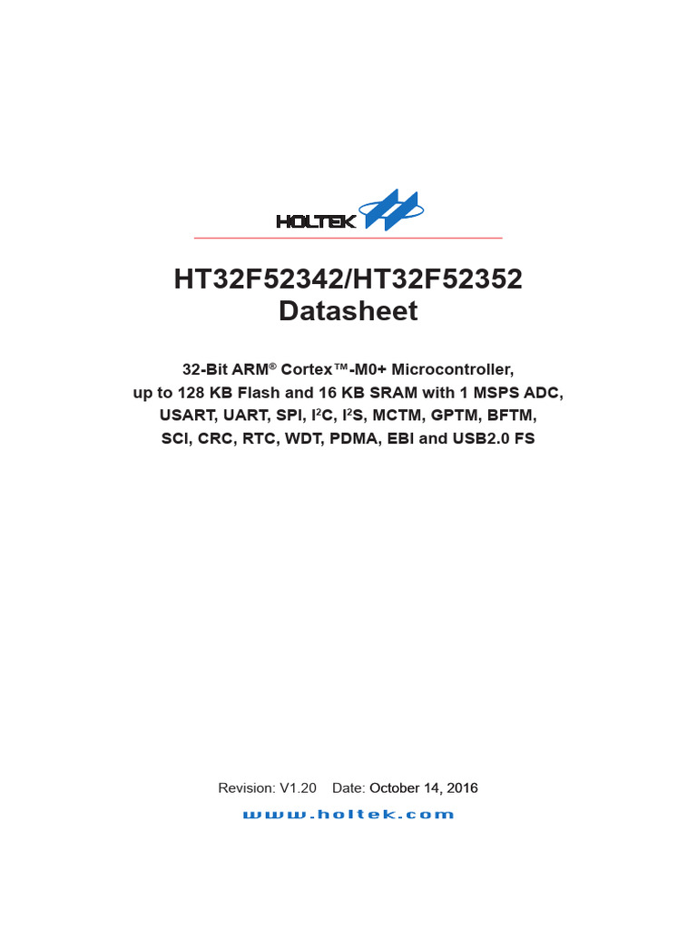HT32F52342-52 Datasheetv120 | PDF | Microcontroller | Flash Memory