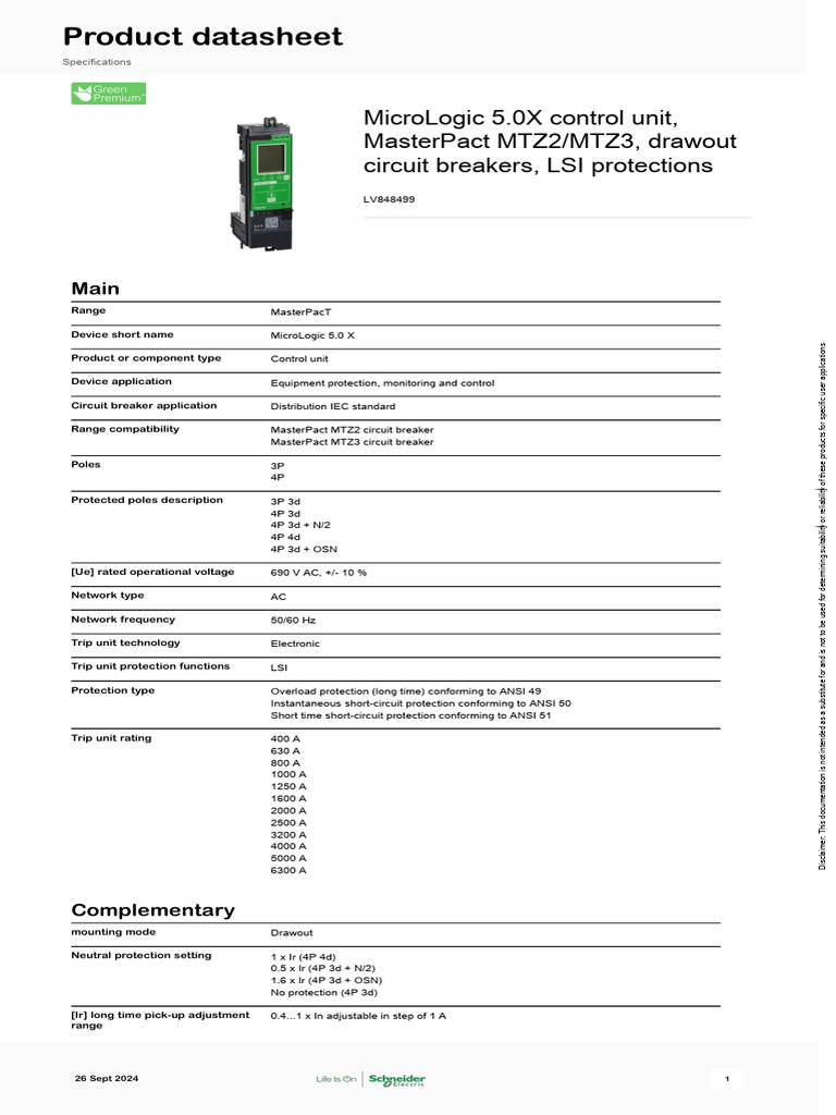 Schneider Electric_MasterPact-MTZ_LV848499 | PDF | Alternating Current ...