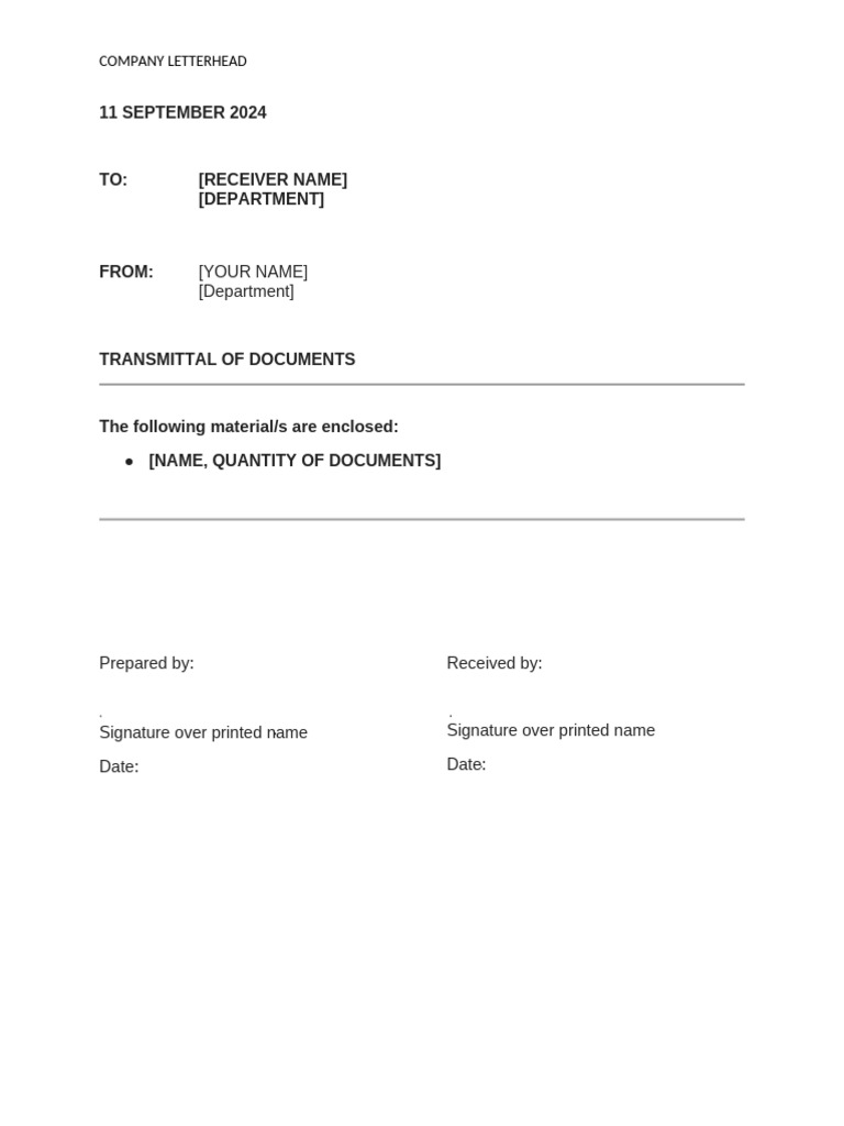 Transmittal Copy Template | PDF