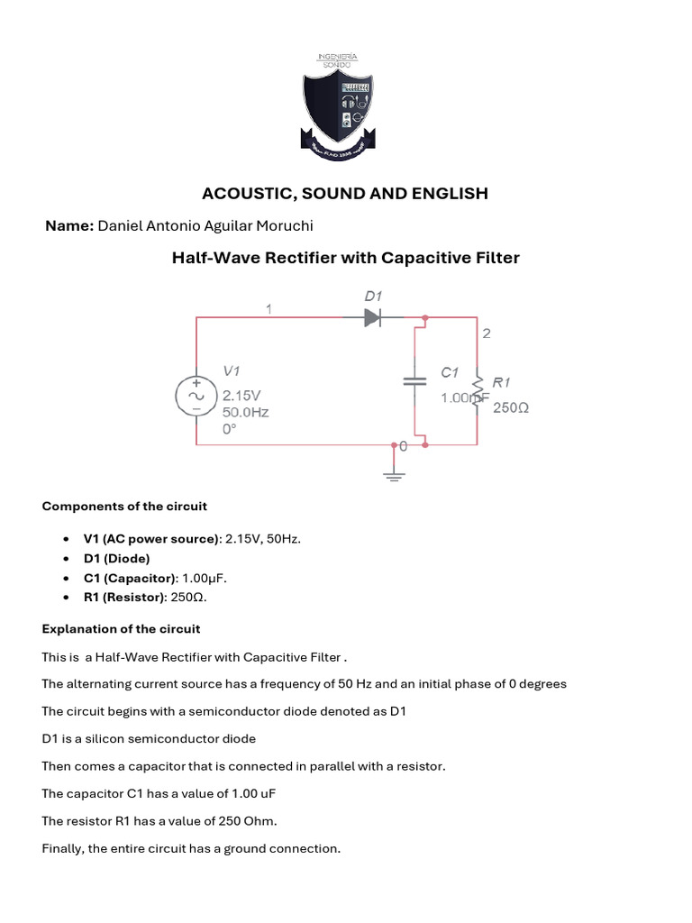 Half-Wave Rectifier With Capacitive Filter | PDF