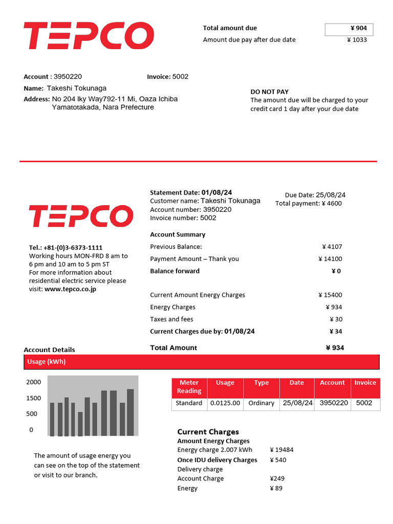 TEPCO Online Payment Details | PDF | Payments | Money