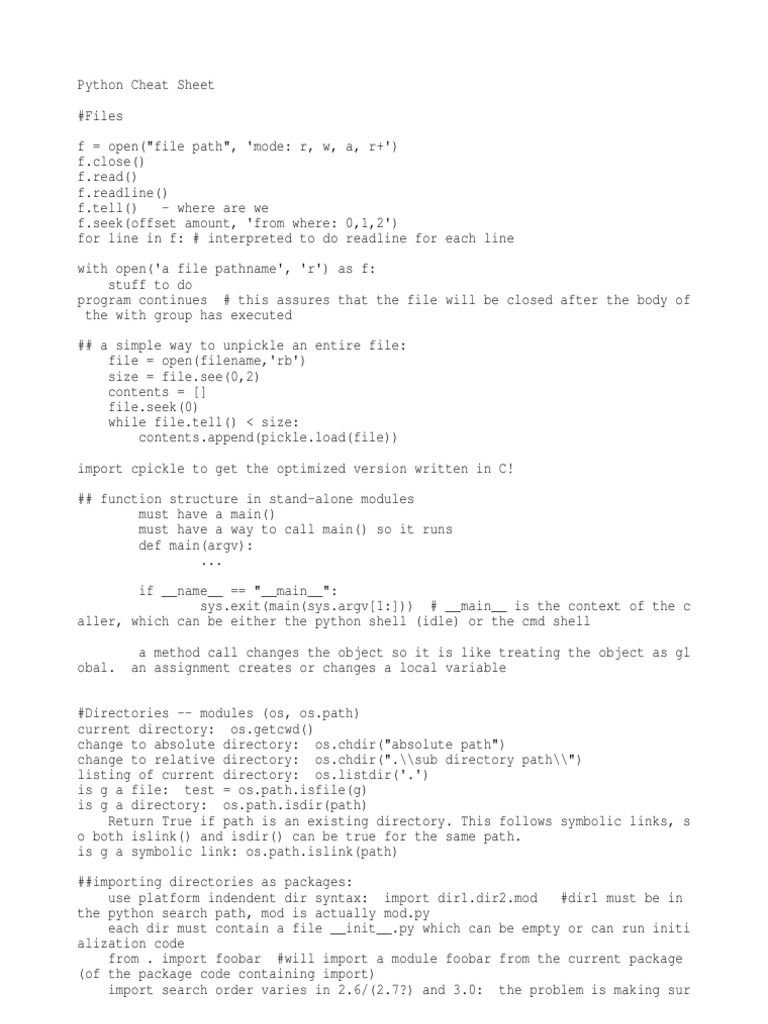 Python Cheat Sheet | Information Technology Management | Computer ...