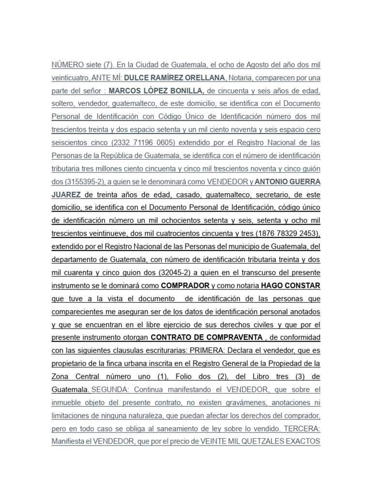 Contrato de Compraventa en Guatemala | PDF | Ley común