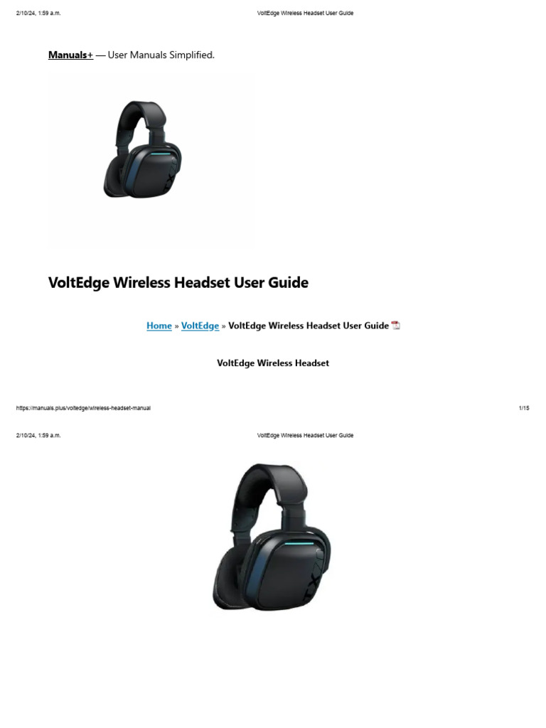 VoltEdge Wireless Headset User Guide | PDF