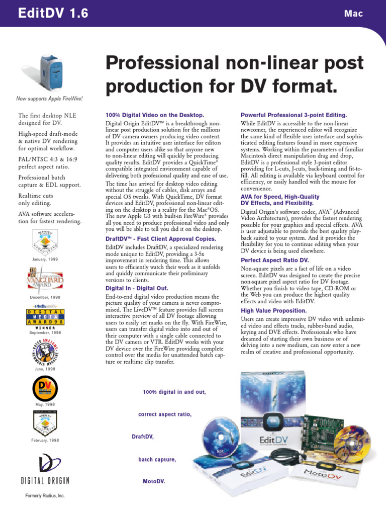 EditDV DS0599 | PDF | Video | Computer Engineering
