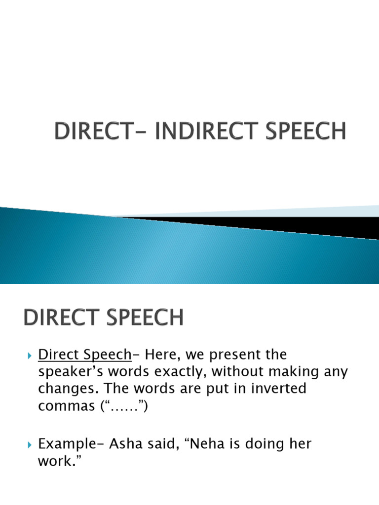 Direct and Indirect Speech | PDF | Question | Linguistics