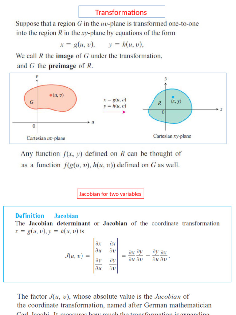 Jacobians in Multivariable Calculus | PDF