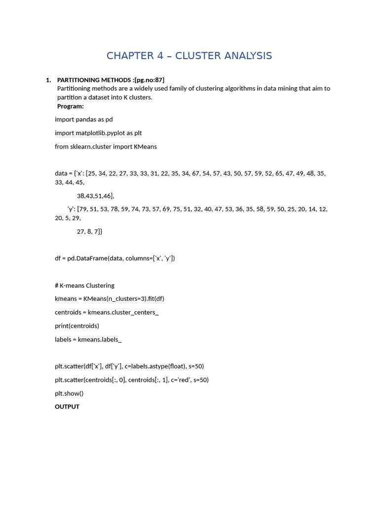 ML Python Exercises UOM BDS Cluster Analysis | PDF | Cluster Analysis ...