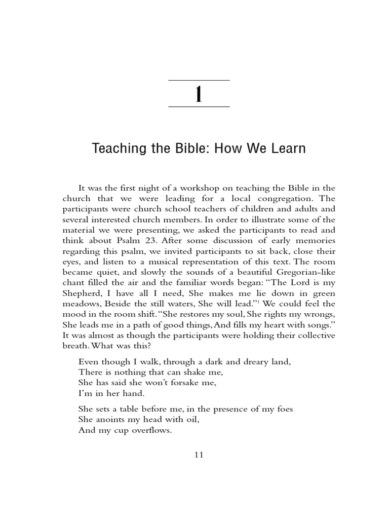 Teaching the bible in the church 1 teaching the bible how we
