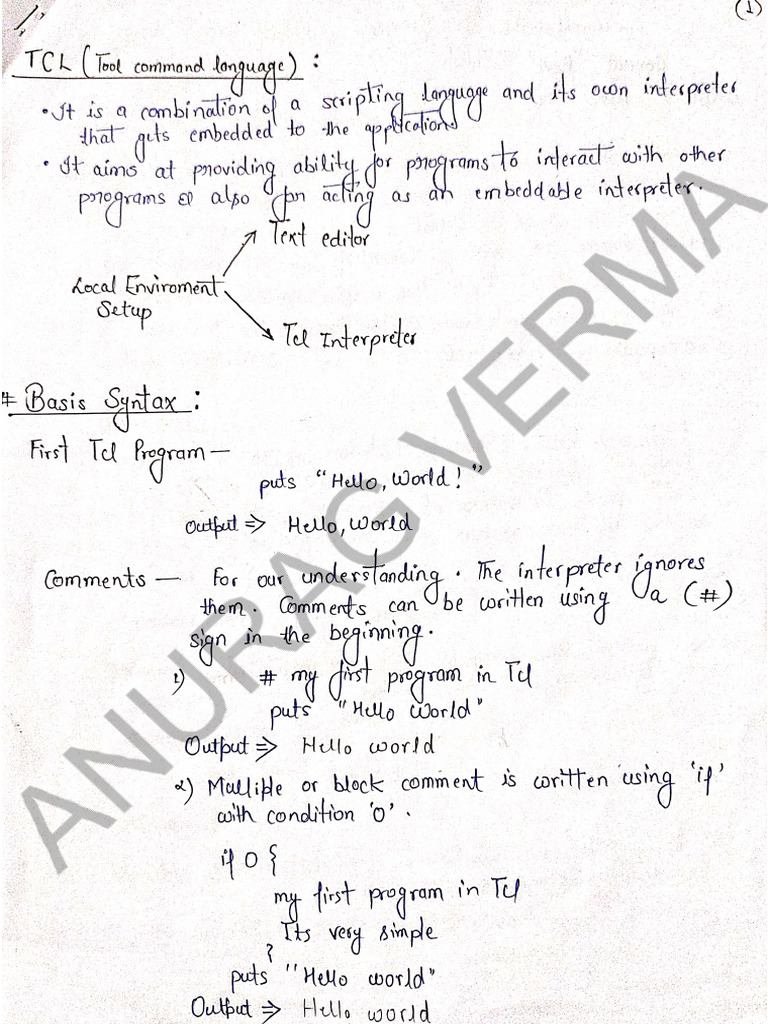 TCL Handwritten Notes by Anurag Verma | PDF