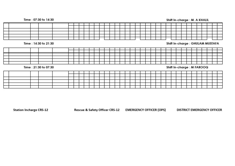 October 2024 Duty Roster for Rescue Team | PDF
