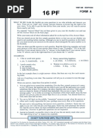 16 P.F. Personality Test Questionnaire | PDF