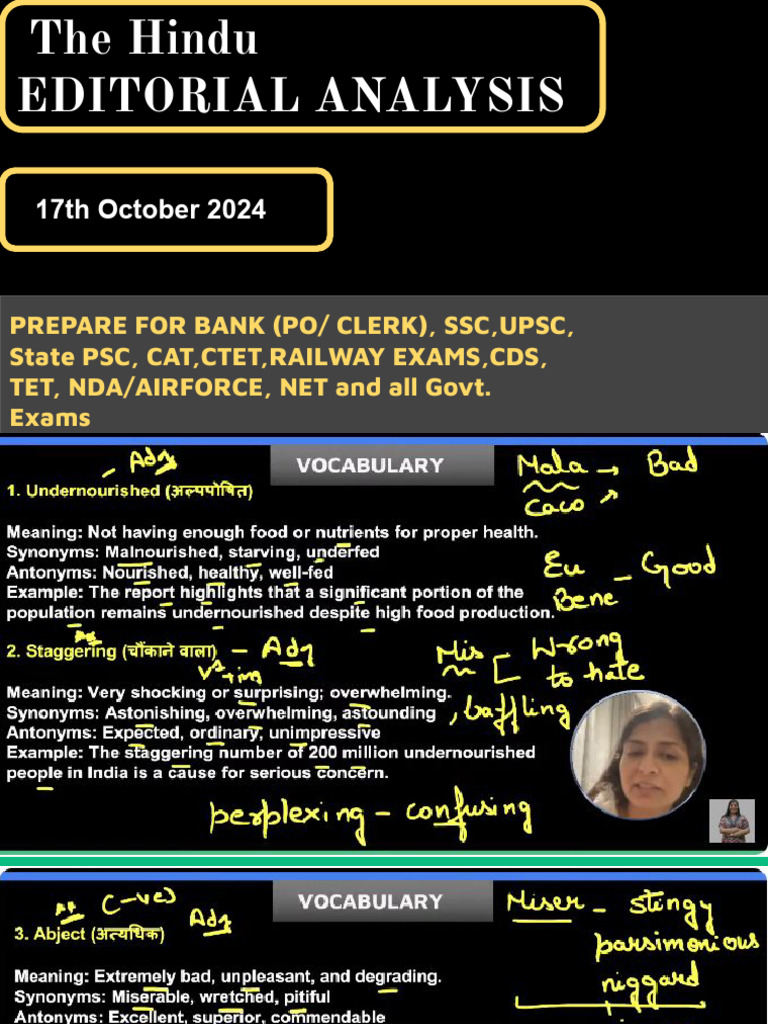 Editorial With Annotation PDF 17th October 2024 | PDF | Food Security ...
