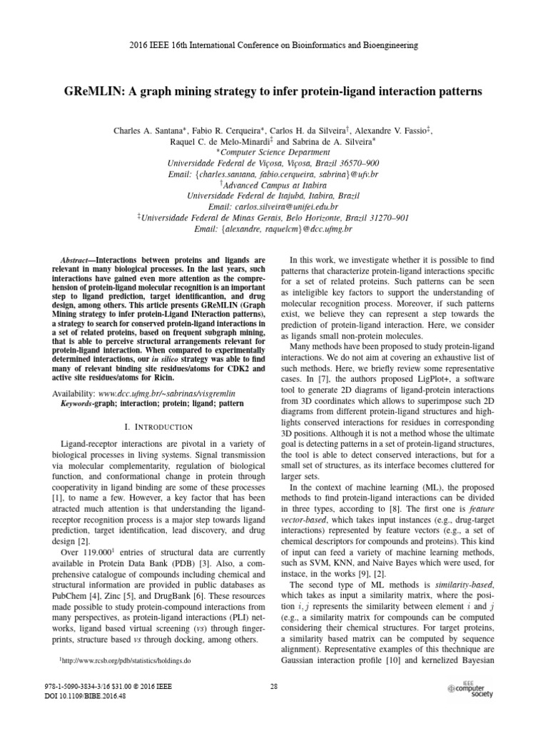GReMLIN A Graph Mining Strategy To Infer Protein-Ligand Interaction ...