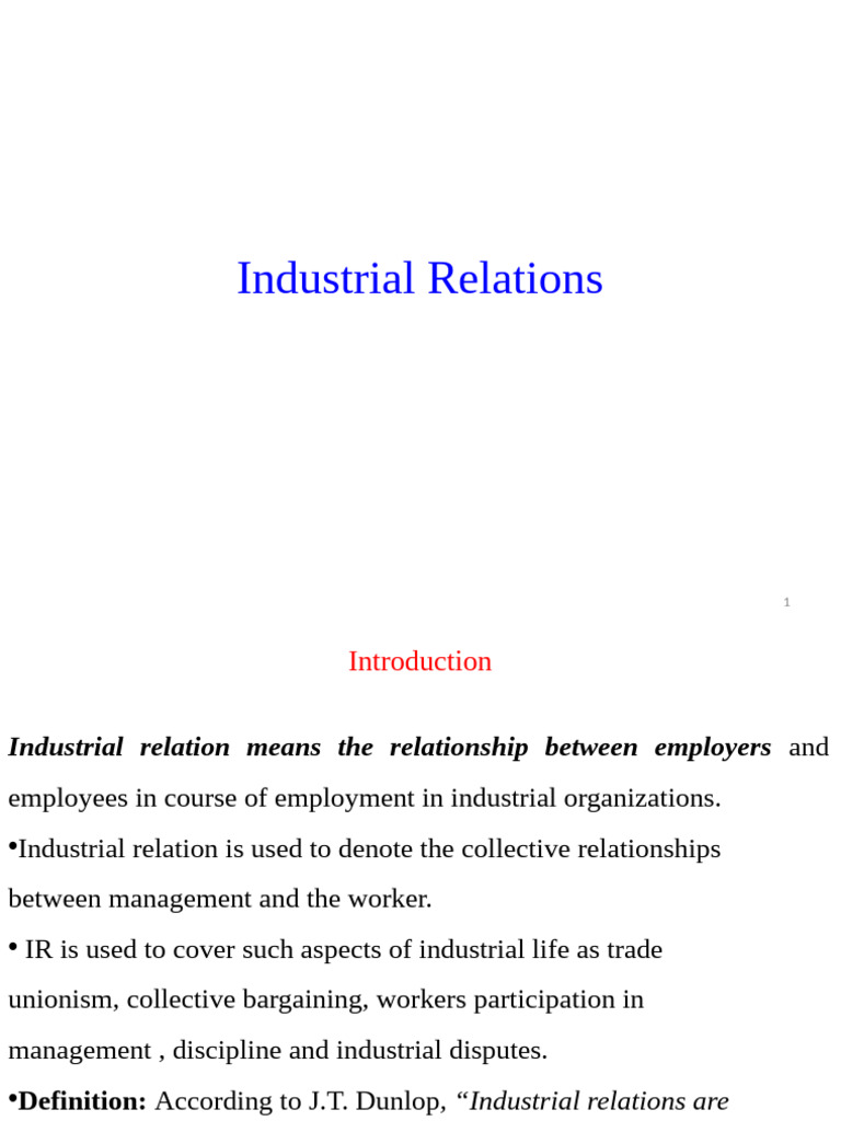 Understanding Industrial Relations Dynamics | PDF | Employment | Trade ...
