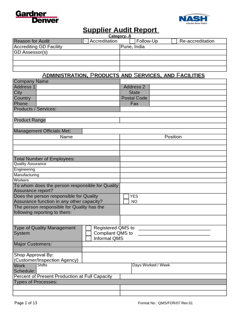 Supplier Audit Report Overview | PDF | Calibration | Quality Management ...