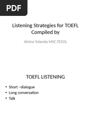 Listening Strategies for TOEFL