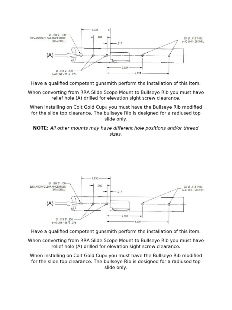Gunsmith Installation for Bullseye Rib | PDF